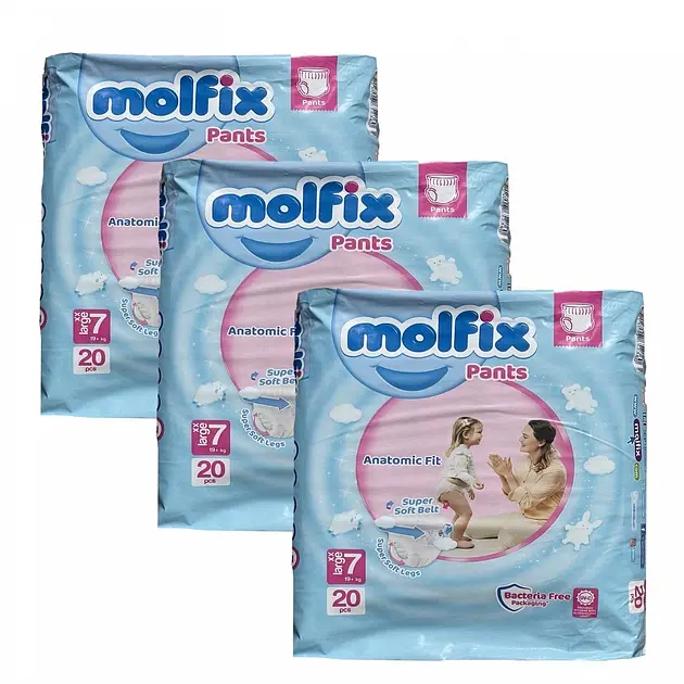 Підгузки-трусики Molfix 7 xx large 19+ кг 60 шт