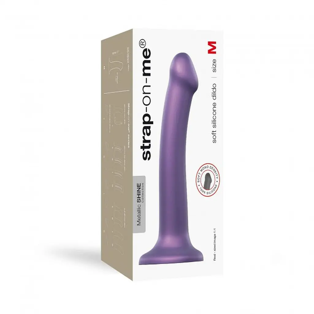Фалоімітатор Strap-On-Me Mono Density 18 см фіолетовий - фото 5