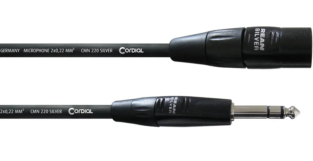 Балансный аудио кабель Jack 6.3 — XLR Male 0.3м Cordial CIM 0,3 MV