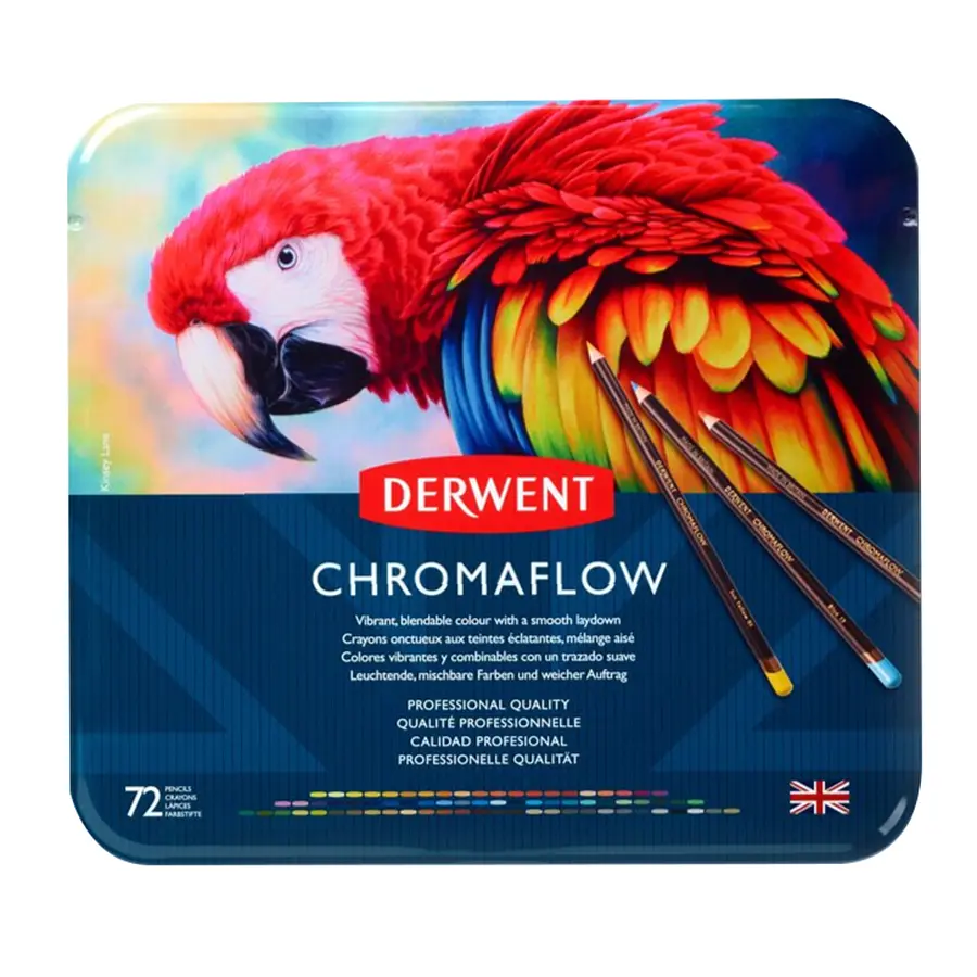 Набір кольорових олівців Chromaflow 72 шт. мет. коробка Derwent (5028252627535)