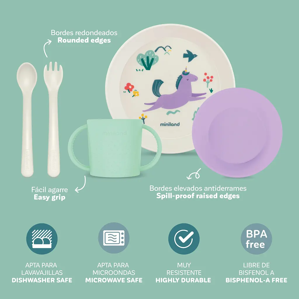 Набір дитячого посуду Miniland Dream Mealset 5 предметів (89615) - фото 2