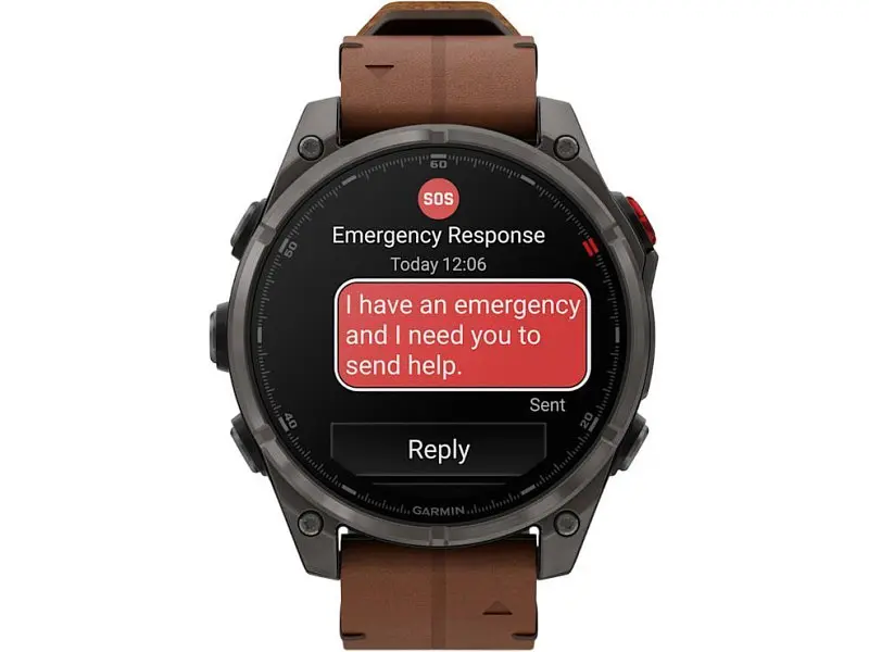 Смарт-годинник Garmin Fenix 8 Pro 47 mm AMOLED Carbon Gray DLC Titanium with Chestnut Leather Band (010-03198-40) - фото 6