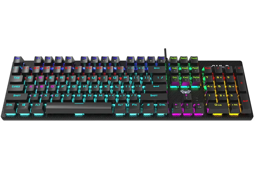 Клавіатура ігрова механічна Aula Mechanical S-2022 Black keycaps KRGD Blue switch - фото 3