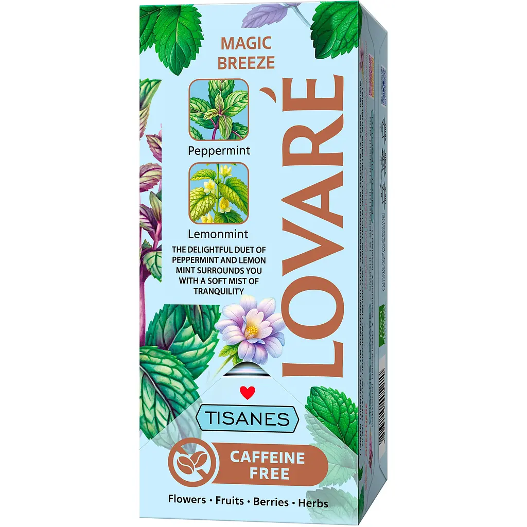 Чай Lovare Tisanes Magic Breeze з листя м'яти перцевої та м'яти лимонної 31.2 г (24 шт. х 1.3 г) - фото 2