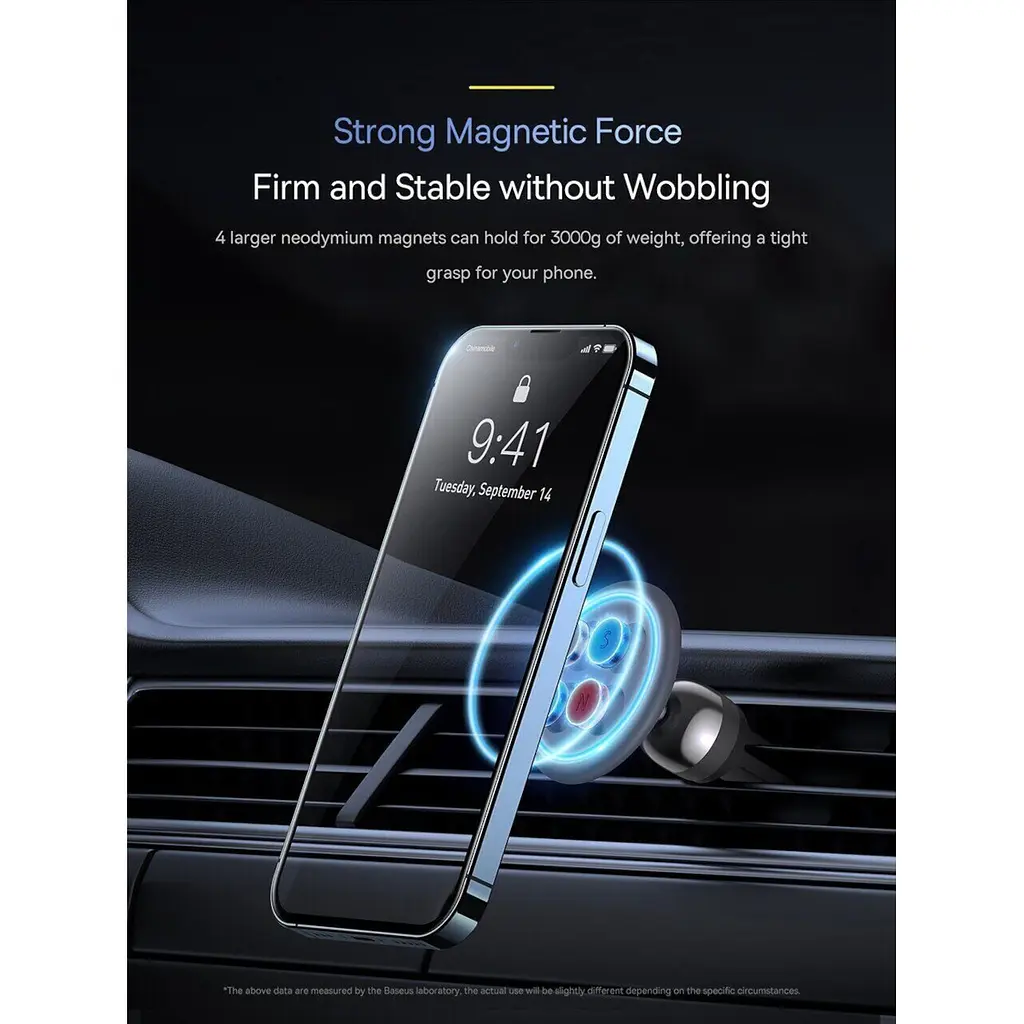 Автотримач Baseus C01 Magnetic Phone Holder Air Outlet Black [SUCC000101] [75261] - фото 9