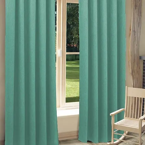 Штора льон полегшений бірюза 150х250