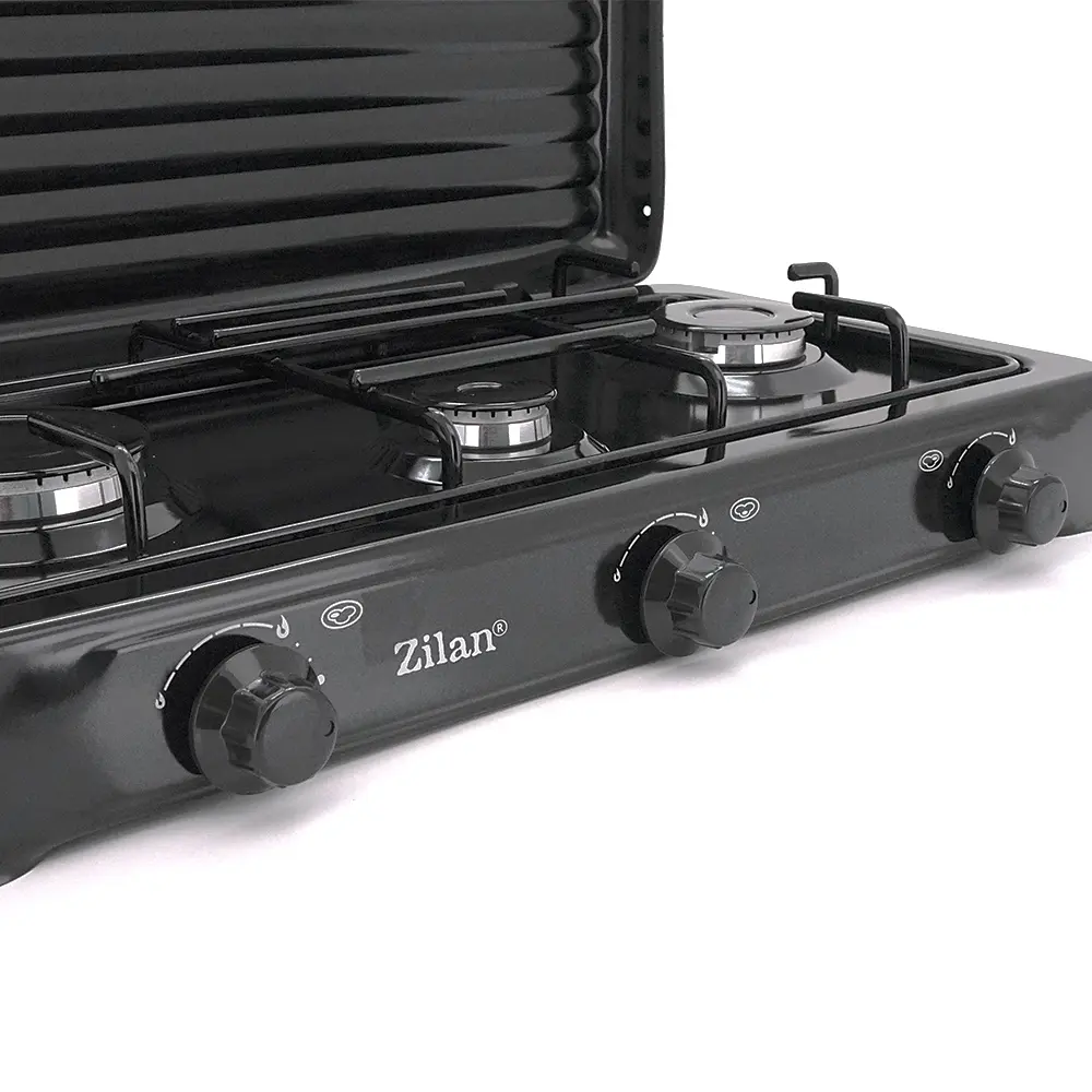 Плита газова Zilan ZLN0032 3 конфорки Black - фото 3