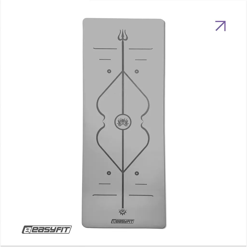 Коврик для йоги профессиональный EasyFit Pro каучук 5 мм Серый - фото 2