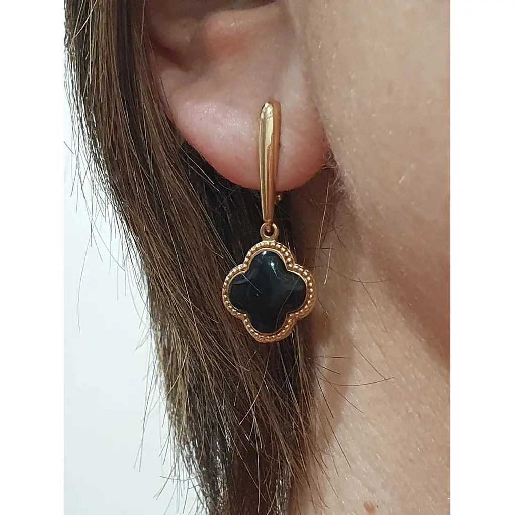 Золоті сережки Імперія золота Конюшина з емаллю. СБ1206И - фото 4