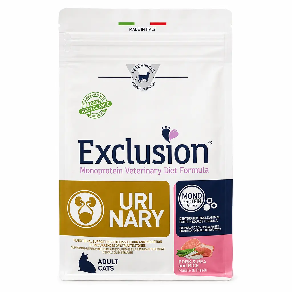 Сухий корм для котів Exclusion Monoprotein Veterinary Diet Urinary зі свининою, горохом і рисом, 300 г
