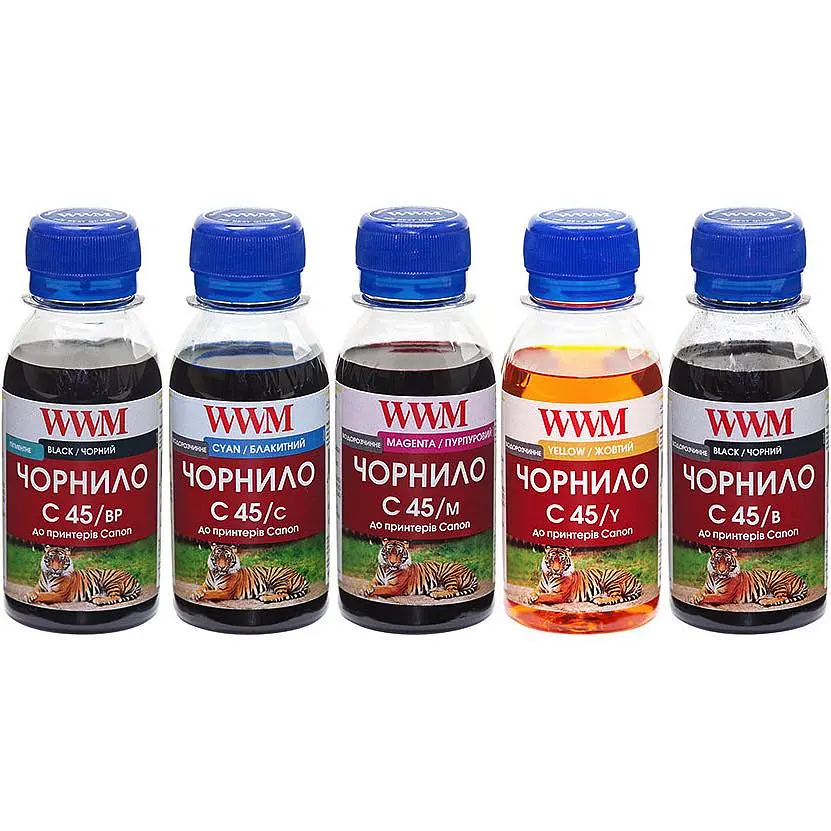 Комплект чорнил WWM для Canon PGI-450/CLI-451 5х100г BP/B/C/M/Y Пігментне/Водорозчинне (C45SET-5)