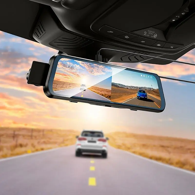 Відеореєстратор - дзеркало HOCO DV16 streaming media driving recorder (dual-channel with rear camera) - фото 8