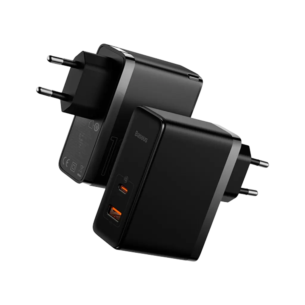 Мережевий зарядний пристрій Baseus GaN5 Pro 2 порта, USB + Type-C 100W Черный (CCGP090201) - фото 2