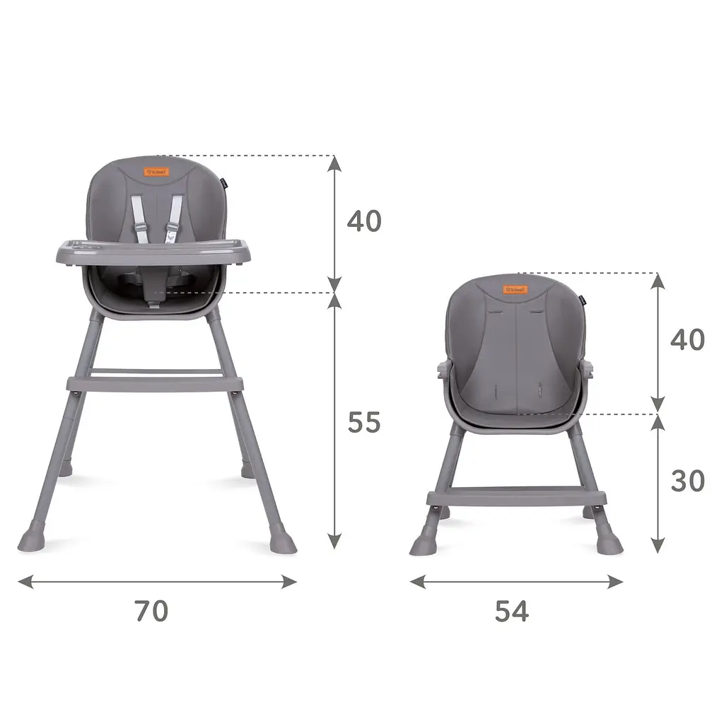 Стульчик для кормления Kidwell Eatan 4 в 1 Gray (5901130091027) - фото 10