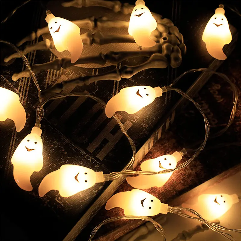 Гирлянда на Хэллоуин Привидения 10 led 150 см 5 × 2 см белая - фото 6