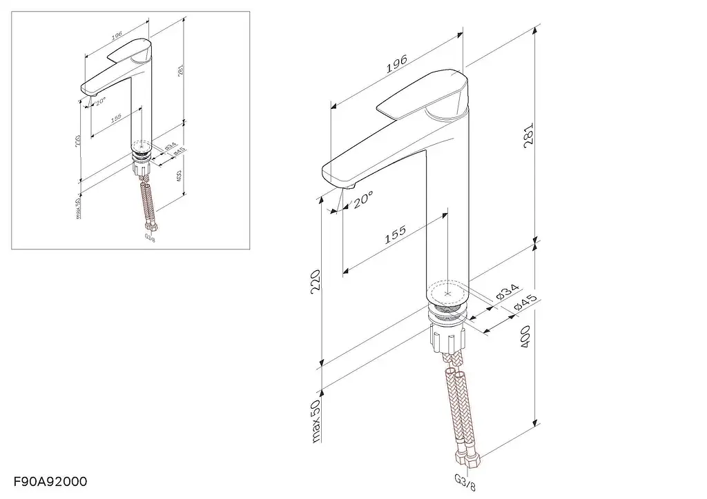 Змішувач для раковини AM.PM Gem F90E92000 - фото 8