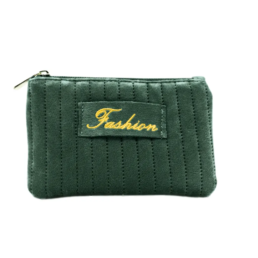Косметичка жіноча плюшева Beauty Luxury 16 см×10,5 см WB-4010, Зелена