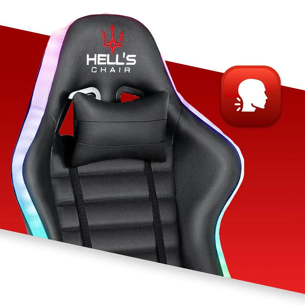 Комп'ютерне крісло Hell's HC-1003 LED RGB Black - фото 7