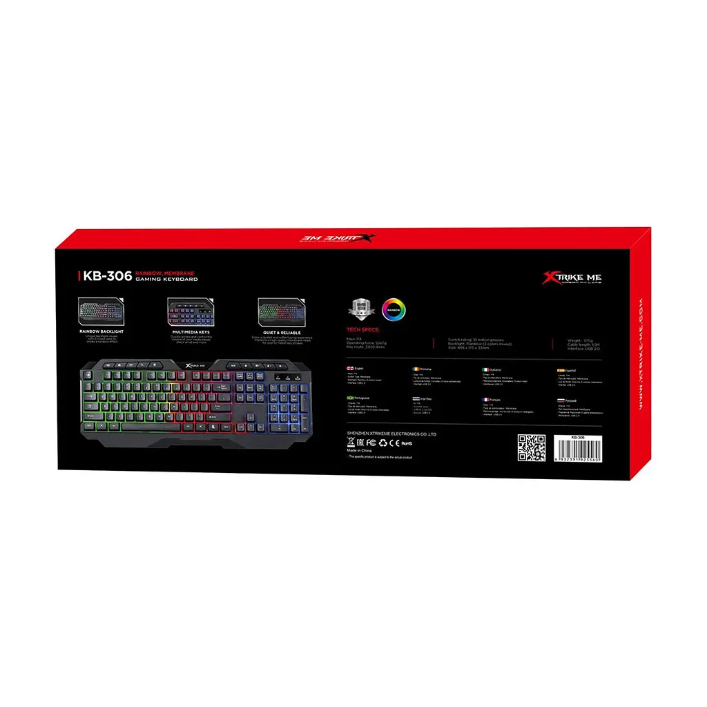 Клавіатура Xtrike ME KB-306 LED USB UA Black (KB-306UA) - фото 8