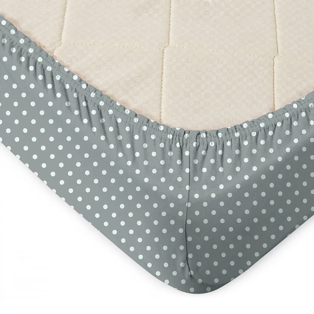 Простирадло на резинці Cosas Grey Dots 180х200х20 см (DropWhiteGrey_180х200х20) - фото 3