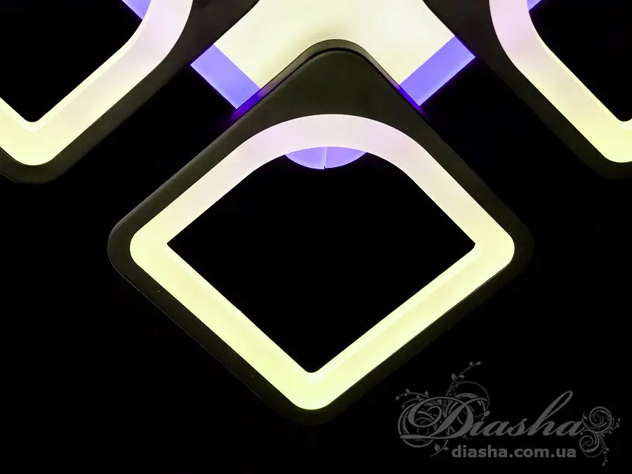 Світильник стельовий LED Diasha S8060/4BK, 80W, 3200K-6000K, чорний метал, сучасний стиль, з пультом, димером - фото 3