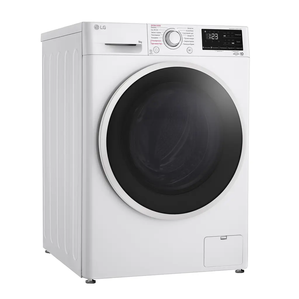 Стиральная машина LG фронтальная, 9кг, 1400, A+++, 57см, дисплей, пара, инвертор, белый (F4V3VS7WW) - фото 2