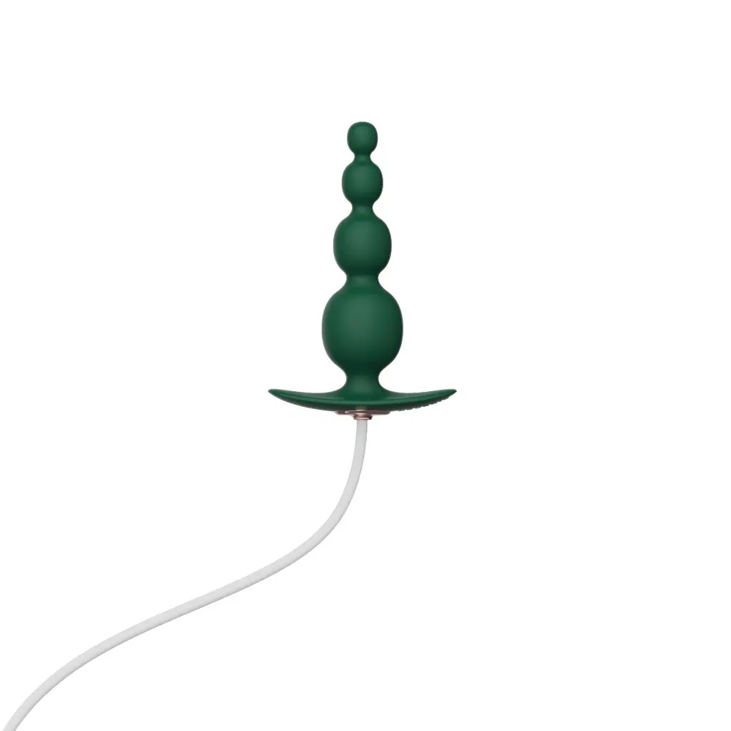 Анальна пробка Qingnan No.8 Mini Vibrating Anal Bead 12 см (зелений) - фото 2