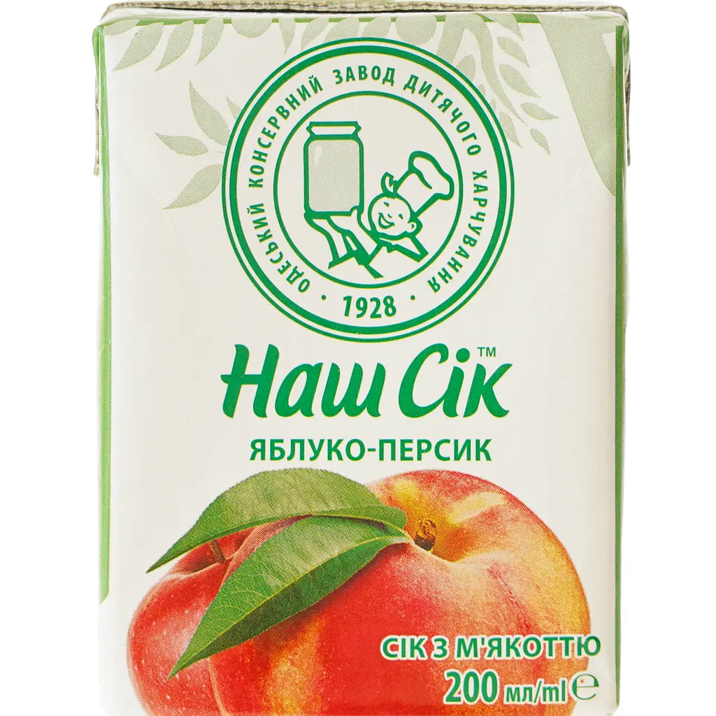 Сок Наш Сік Яблочно-персиковый с мякотью 200 мл (913808) - фото 2