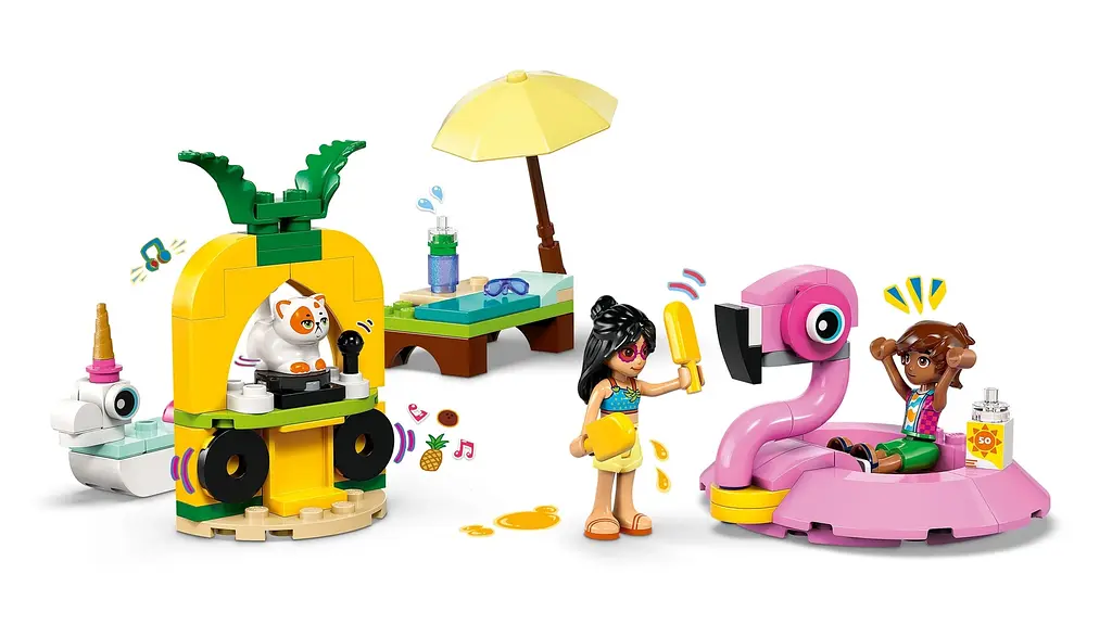 Уценка. Конструктор LEGO Friends Вечеринка единорога и фламинго у бассейна 99 деталей (42658) - фото 6
