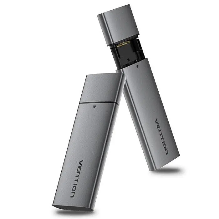 Зовнішня кишеня для SSD M.2 (NVME) M-key USB Type-C 3.2 сіра Vention - фото 3