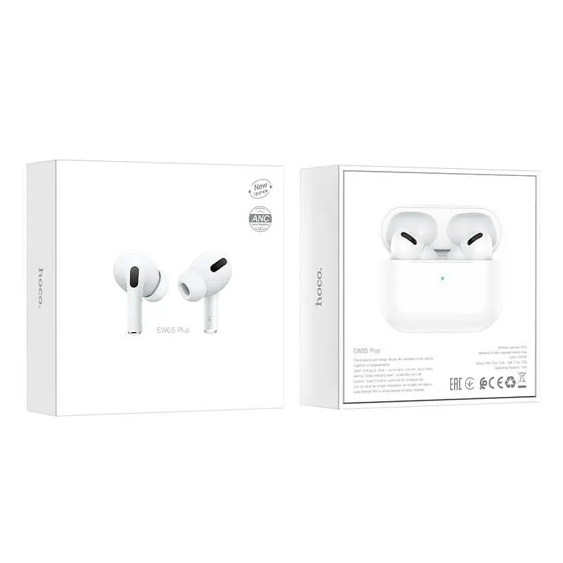 Навушники Bluetooth Hoco EW05 Plus Active noise cancelling true wireless BT headset White - фото 3