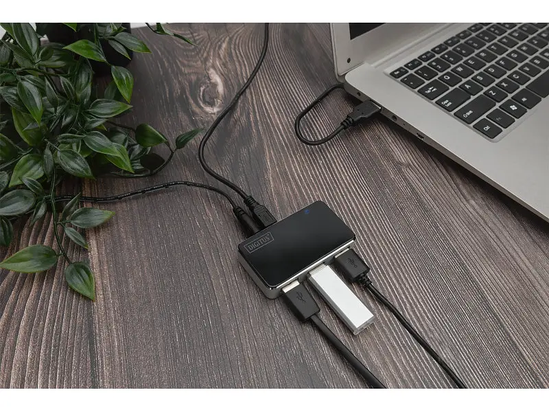 Мультипортовий адаптер Digitus Hub 4-port USB 2.0 HighSpeed, Black (DA-70220) - фото 6