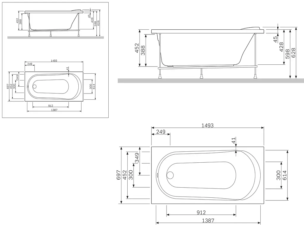 Панель для ванни AM.PM Spirit 150x70 фронтальна (W72A-150-070W-P2) - фото 3