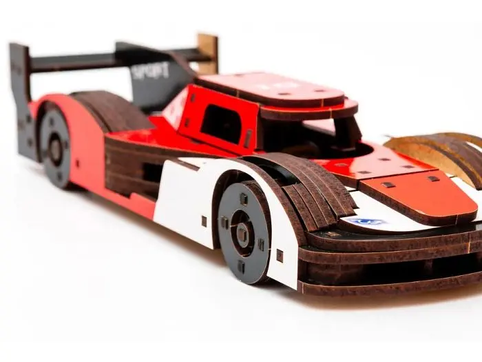Дерев'яний 3D конструктор Racing Car, Puzzleоk (Puz-01037), 146 дет. - фото 3