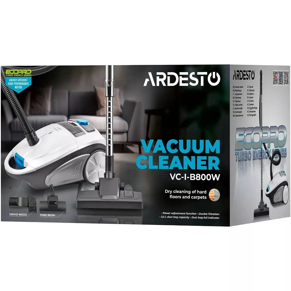 Пилосос Ardesto мішковий білий 800 Вт (VC-I-B800W) - фото 15