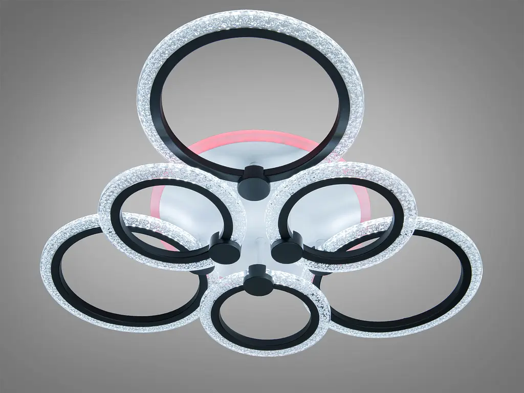 Люстра потолочная Romin LED Diasha белая 6 колец 74W - фото 2