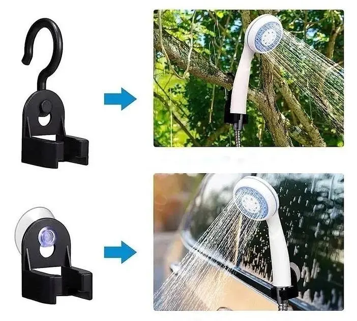 Душ портативний з помпою Travel shower кемпінговий акумуляторний зарядка USB 2200 mAh Білий  - фото 7