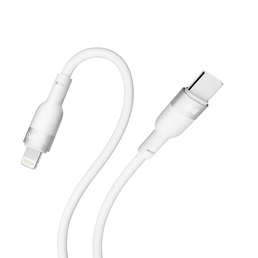 Кабель для заряджання та обміну даними USB Yoki YK-SI50 SILICONE Series Type-C to Lightning 30W 3A/10V 1.2 м Білий - фото 6
