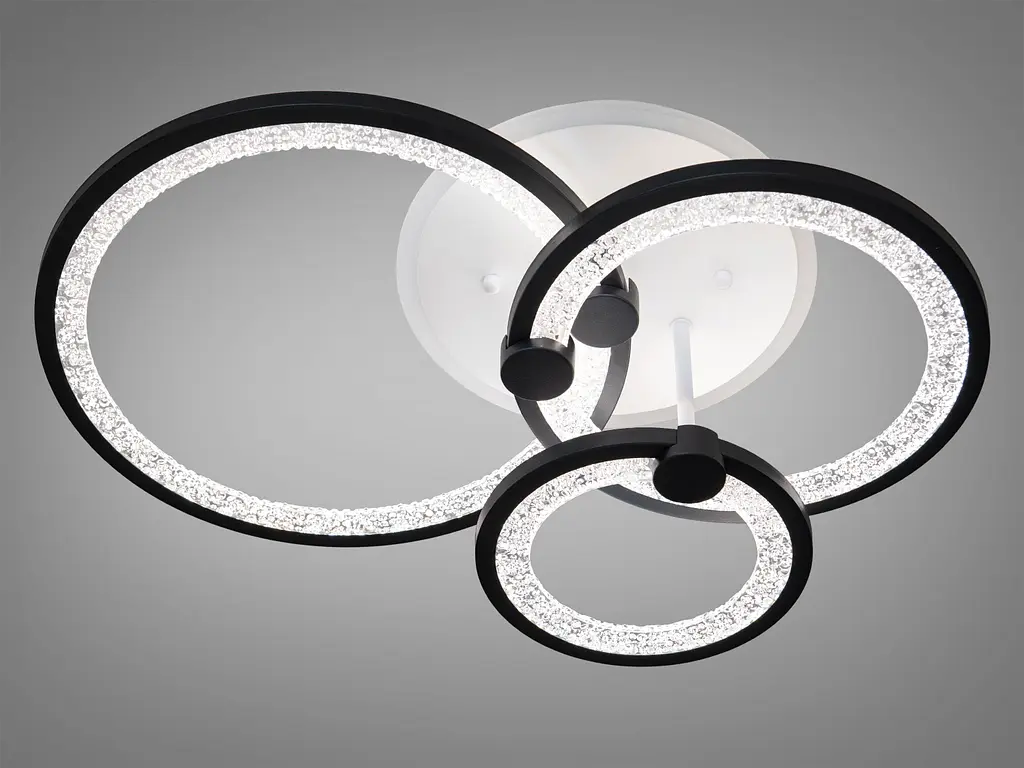 LED люстра с пультом, диммером и цветной подсветкой, 70W, черная - фото 3