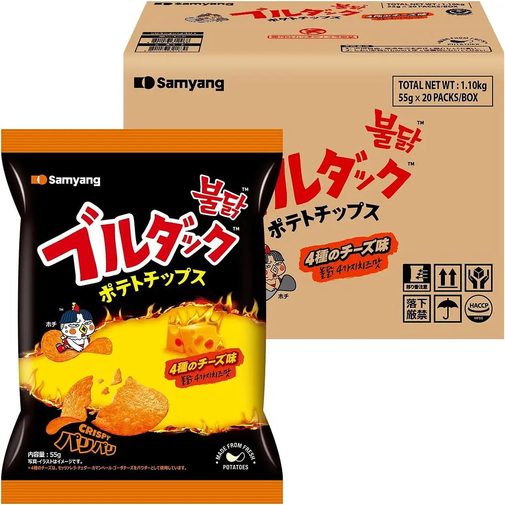 Чіпси Samyang Buldak 4 Cheese Potato Chips 55г - фото 8