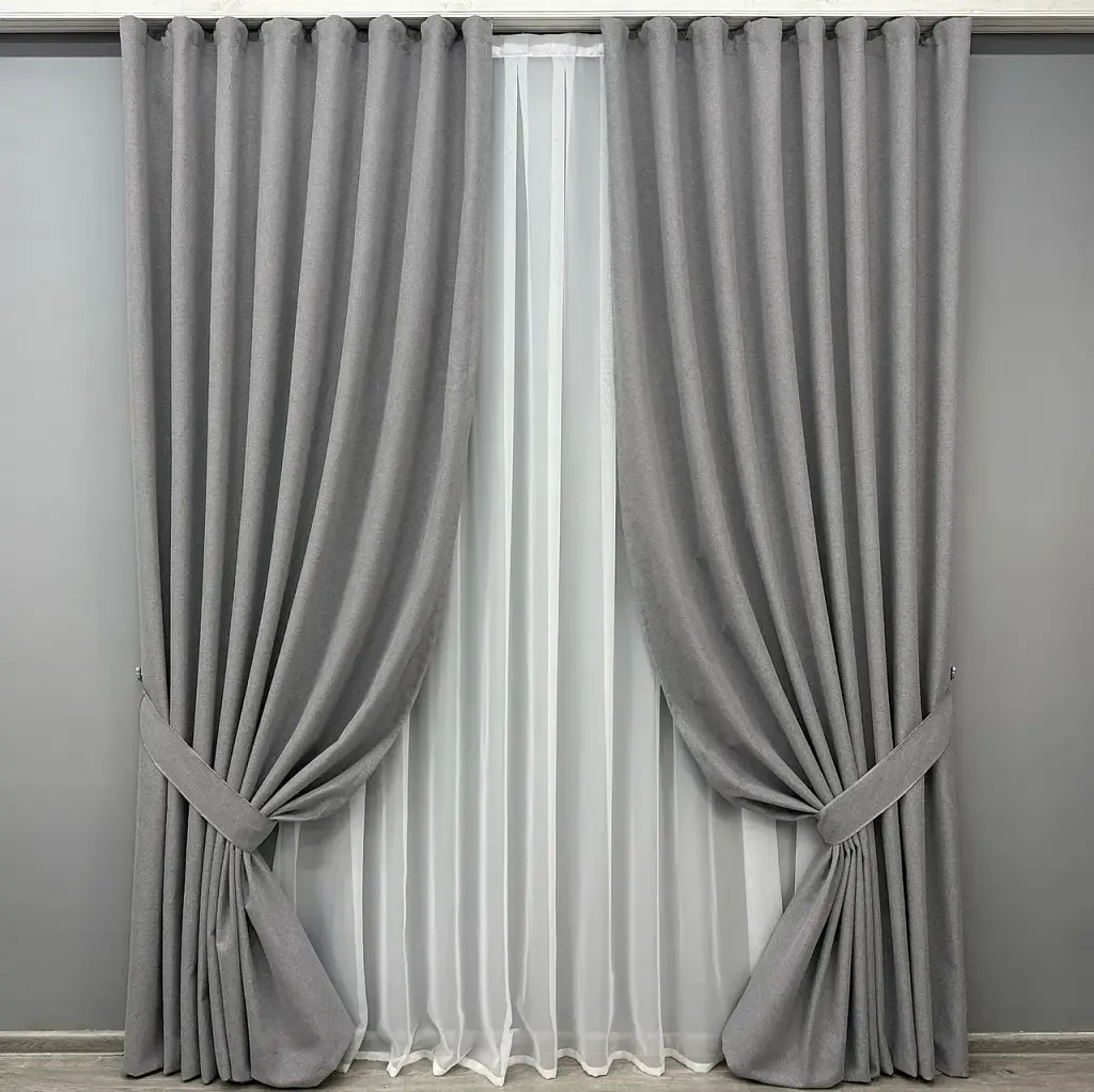 Комплект штор VR-Textil Ashen Night блекаут 2 шт 150x290 см сірий (1851ш) - фото 2