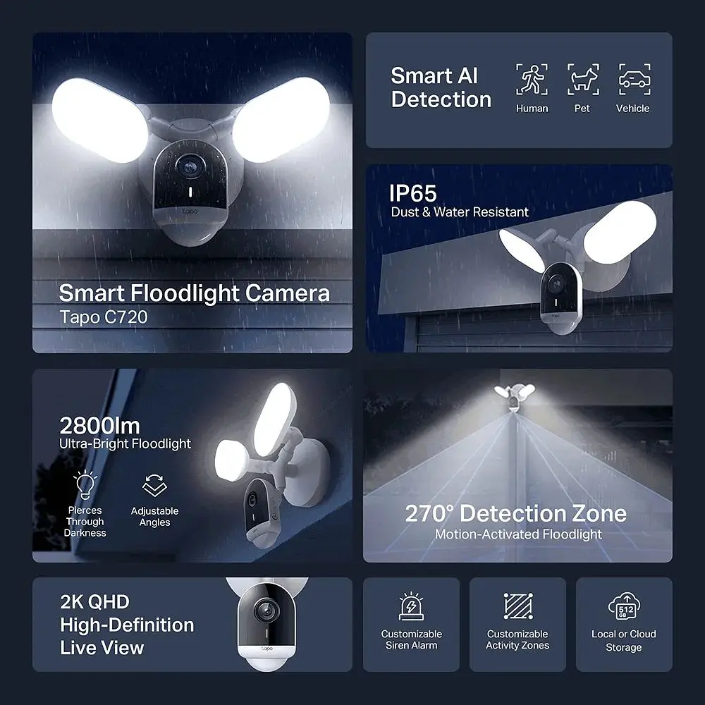 IP-камера TP-Link Tapo C720 2K QHD N300 зовнішня - фото 3