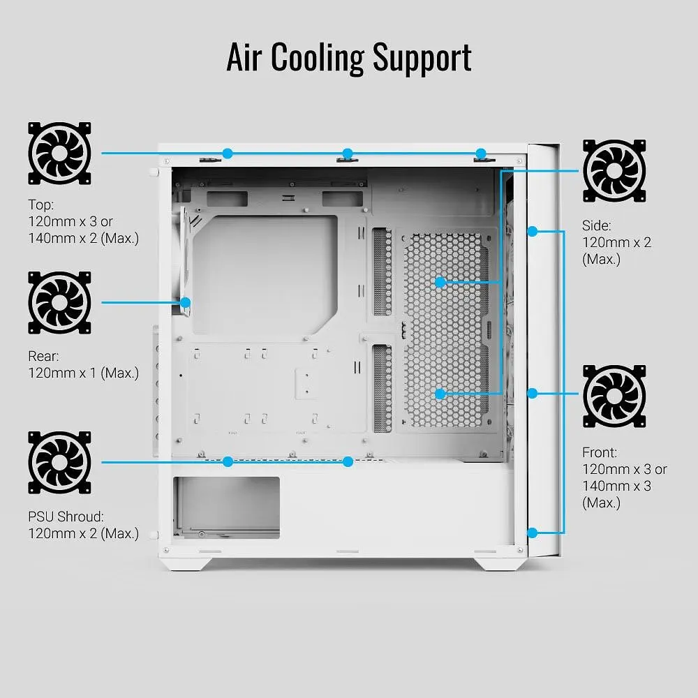 Корпус AeroCool D502A-G-WT-v1 White (ACCM-DS02043.21) [146673] - фото 11