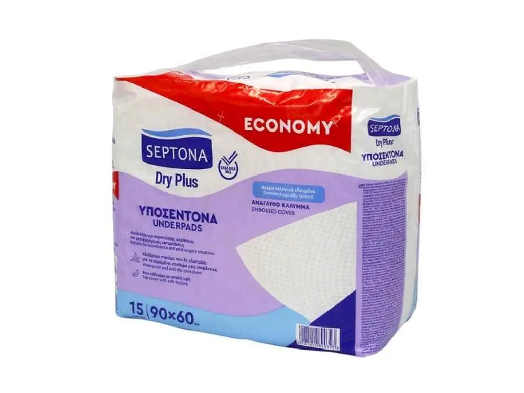 Пелюшки для дорослих SEPTONA 15шт вологопоглинаючі Dry Plus 60*90смшт