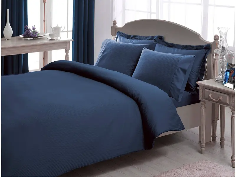 Комплект постільної білизни Premium Basic Blue Євро Tac pbe0041558 - фото 2