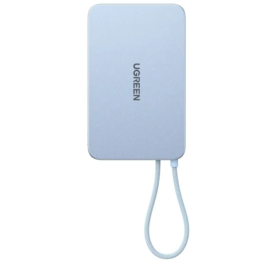 Батарея універсальна Ugreen 10000mAh 30W 1xUSB-C + 15W Magnetic Wireless + cable USB-C blue (65839B) - фото 4