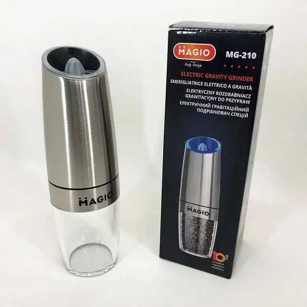Подрібнювач Magio MG-210 гравітаційний з керамічними жорнами інноваційний млин для спецій ААА 6 шт. - фото 5