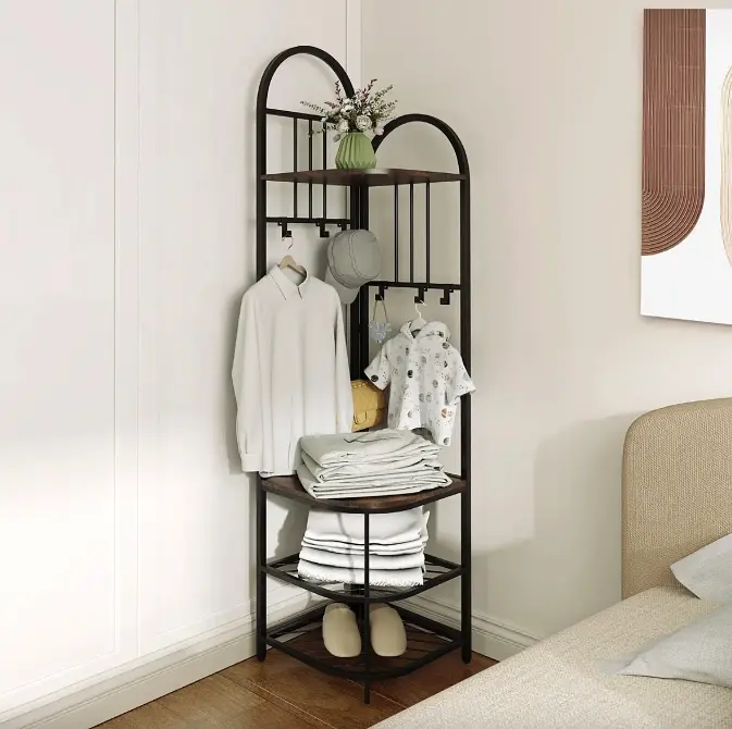 Вішалка для одягу Costway Richi кутова в стилі Loft - фото 4