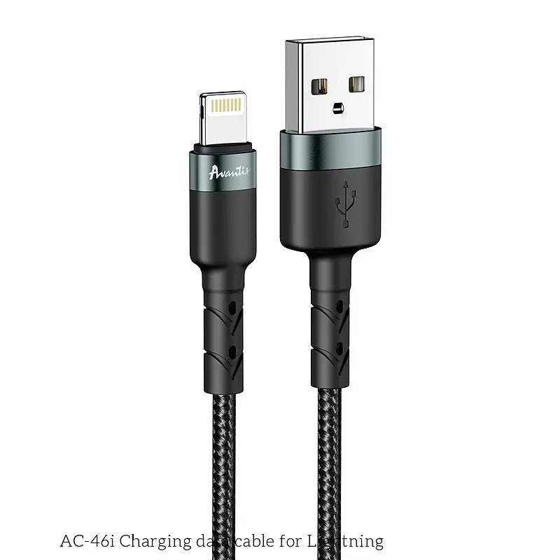 Кабель Avantis AC-46i USB – Lightning- чорний - фото 3