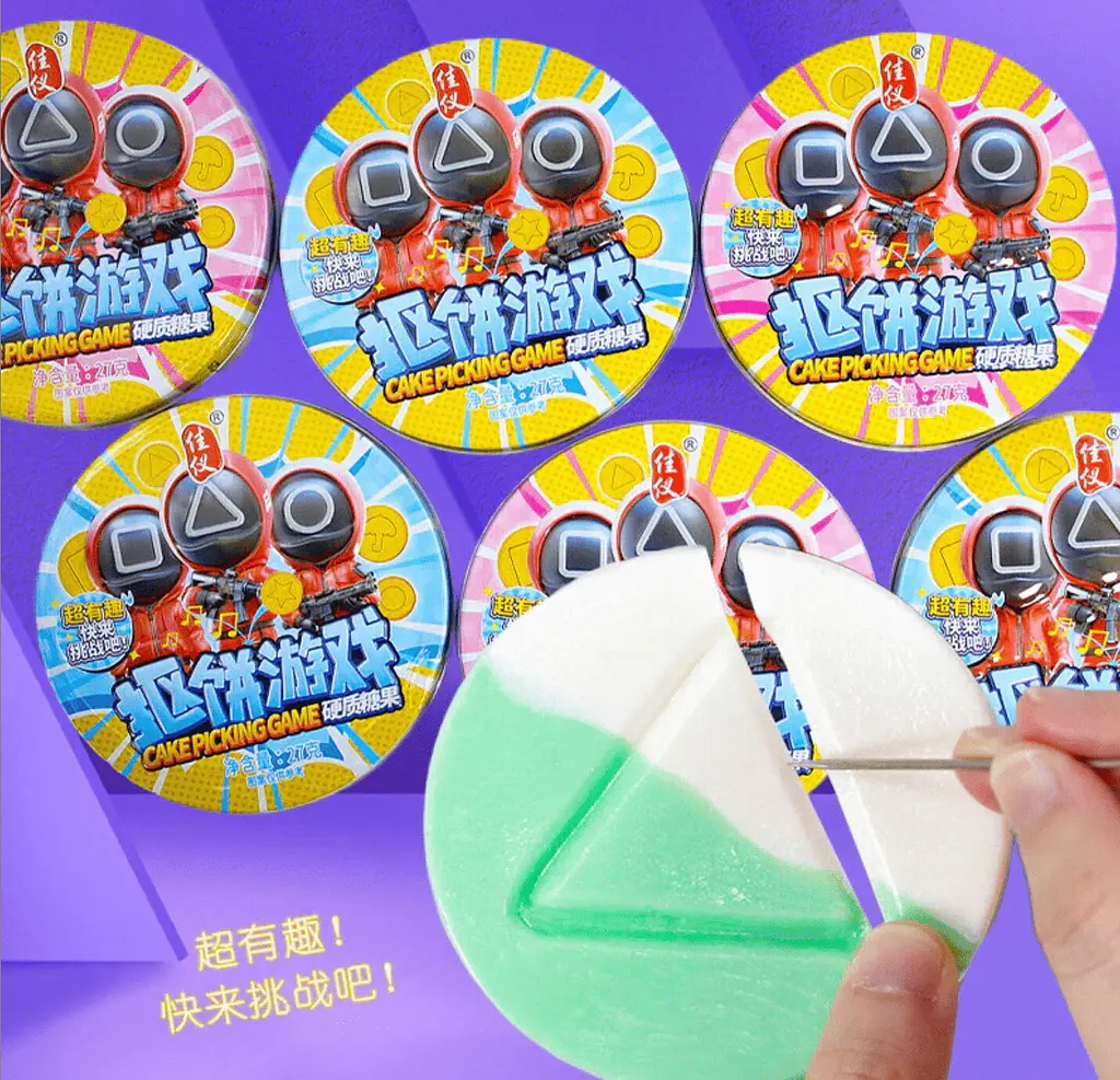 Льодяники Squid Game Dalgona Biscuits Korean Fruit Candy Гра в Кальмара 27г - фото 4